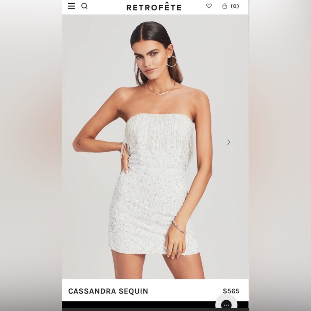 Retrofete White Strapless Dress